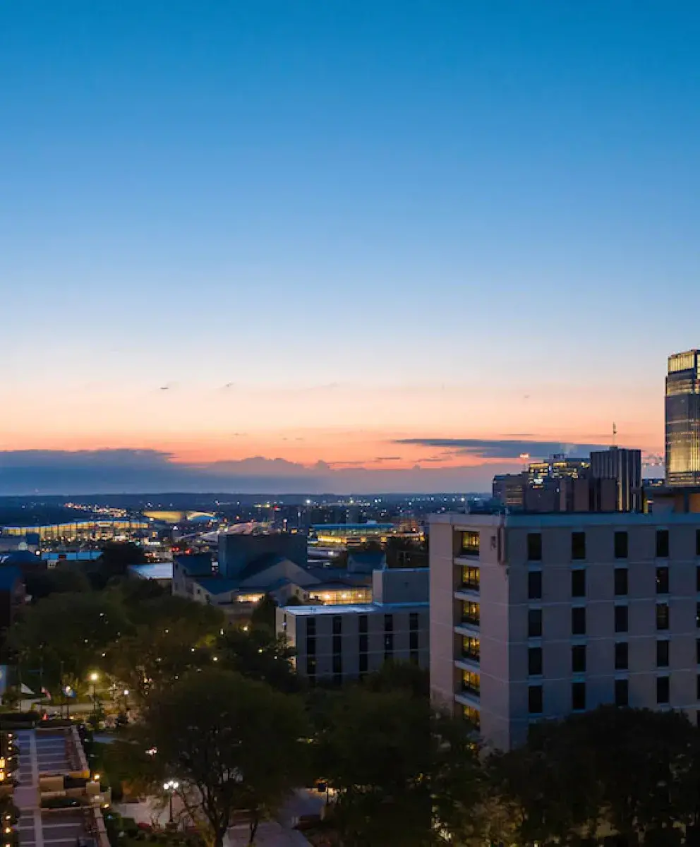 Sunrise upon Creighton campus.