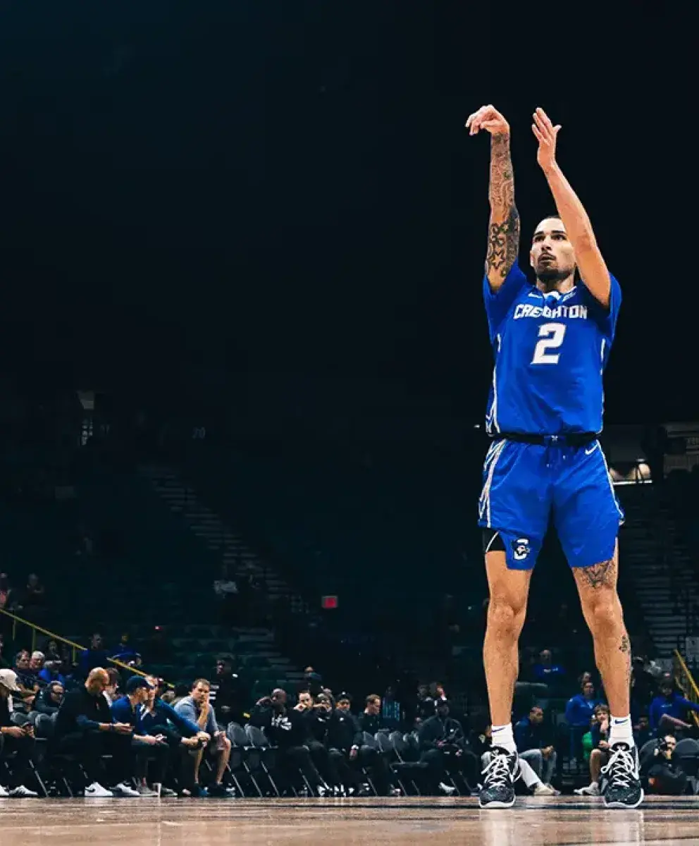 Creighton men's basketball team on the court.