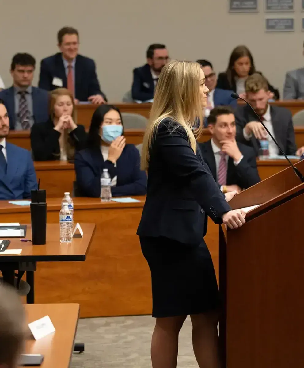 Students in mock court