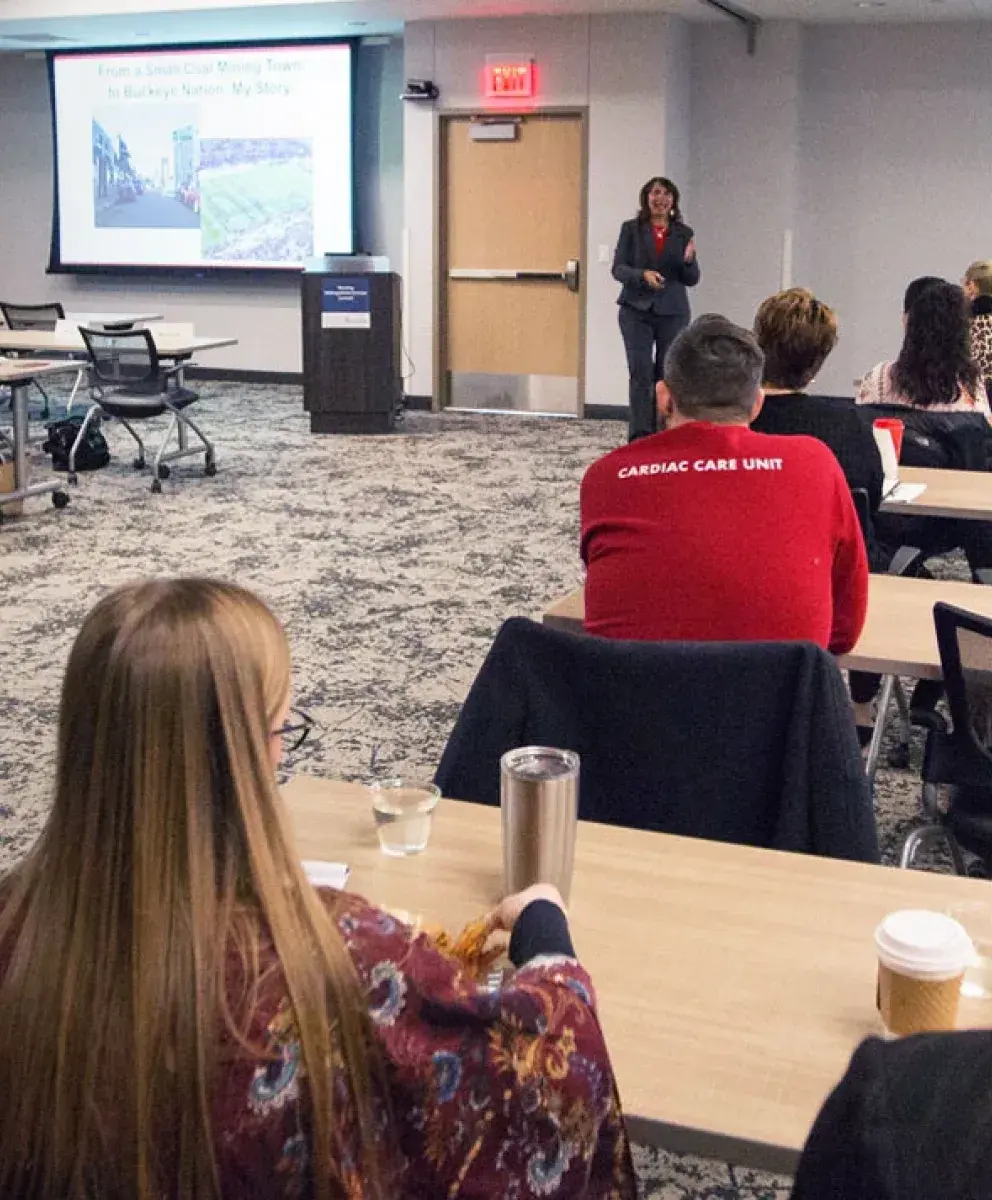 Lecture in classroom setting.