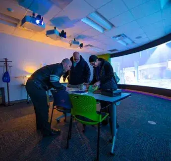 Participants in cybersecurity escape room