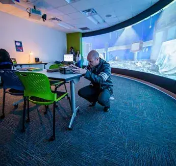 Participants in cybersecurity escape room