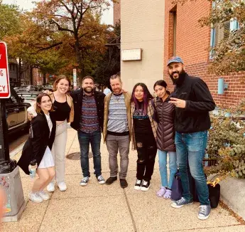 Creighton students with the Peace Poets