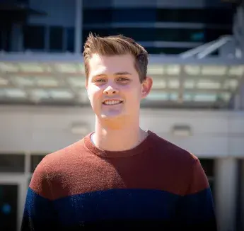 Jack Diers smiling outside at Creighton