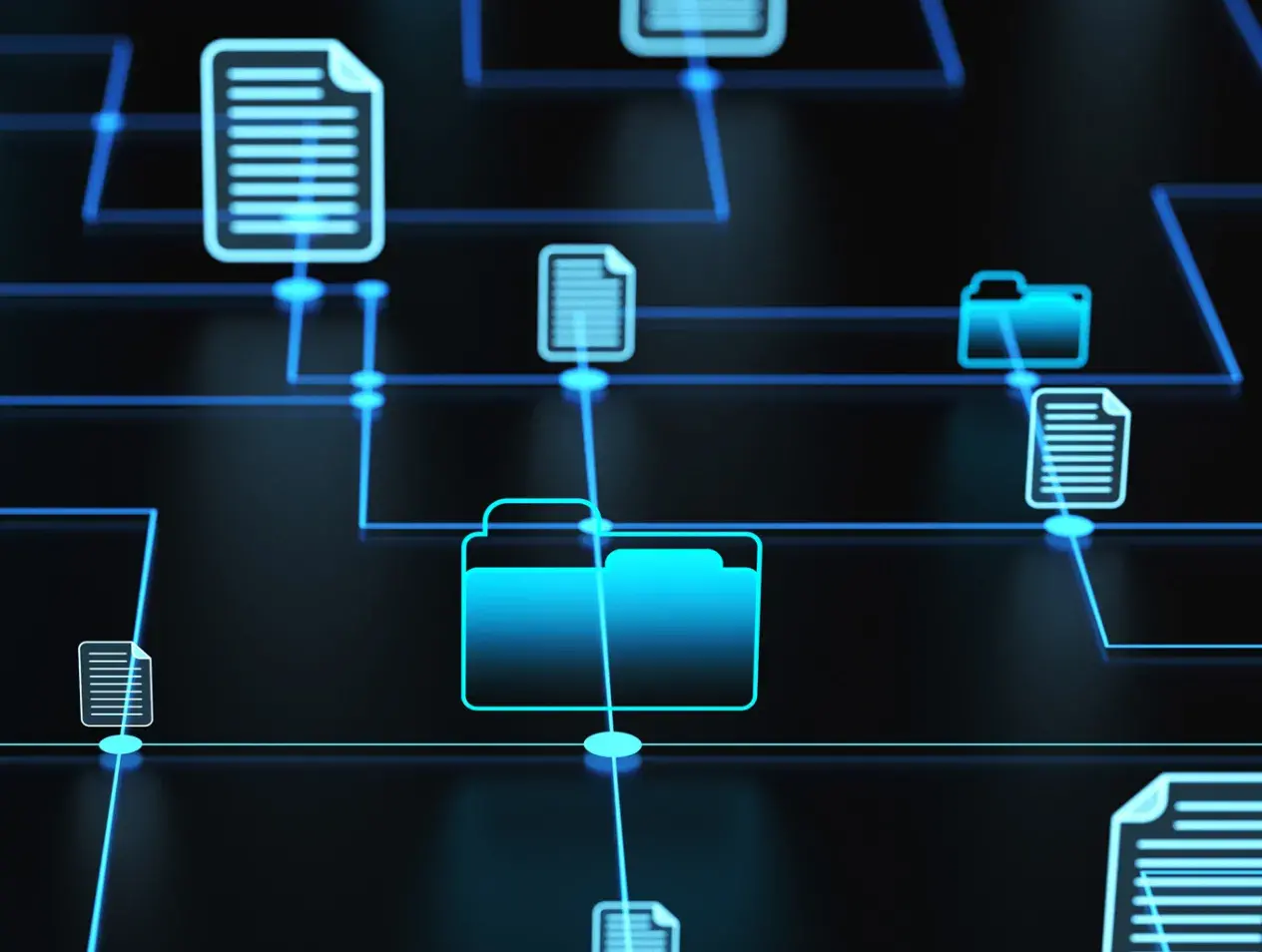 Abstract file and folder graphic