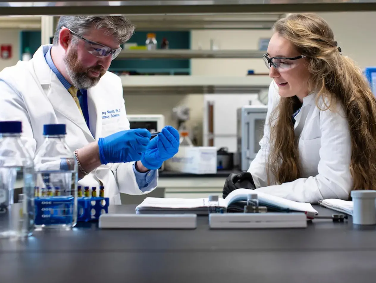 Dr. E. Jeffrey North in lab with SPAHP student
