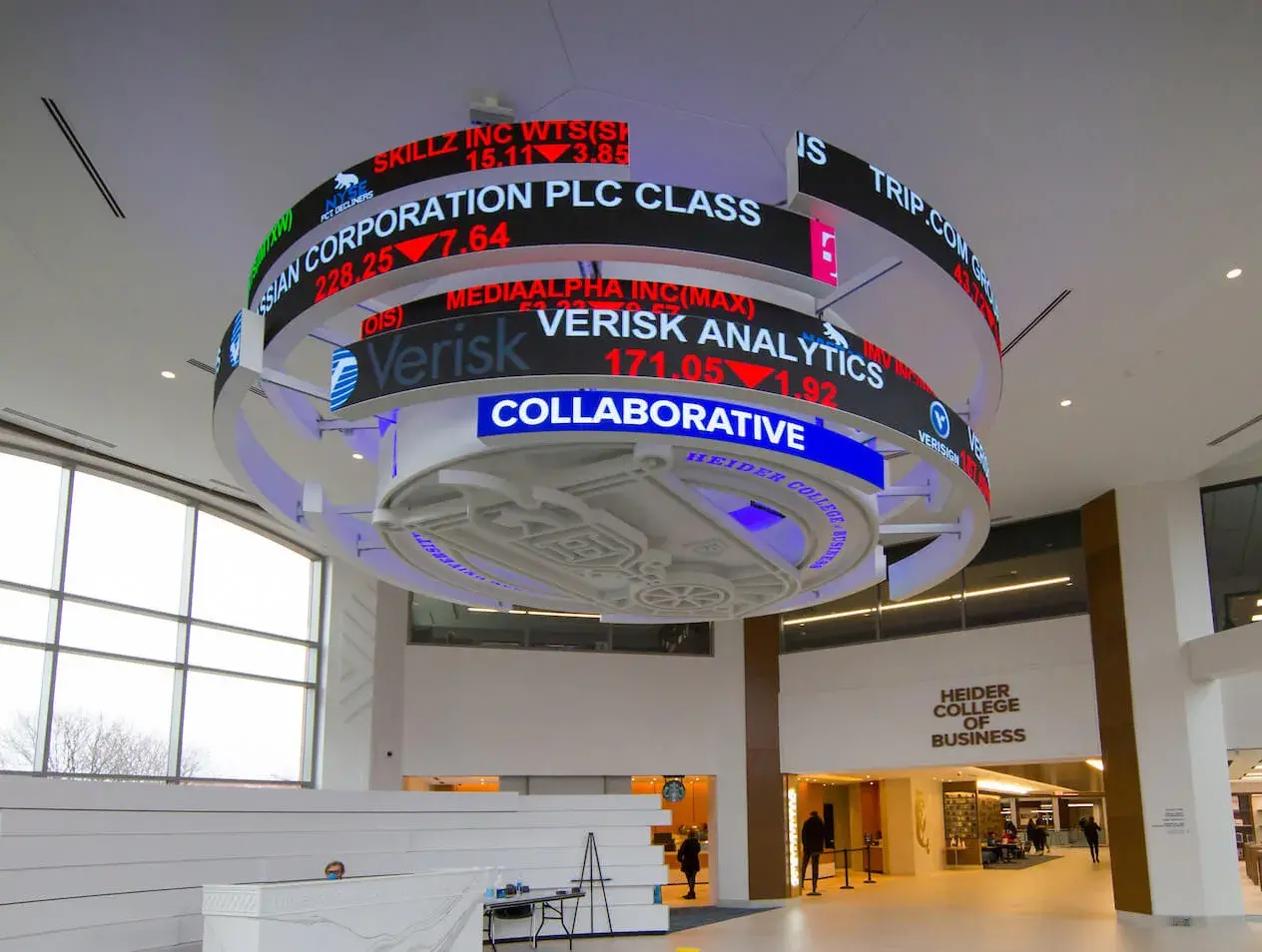 Stock ticker installation for the Heider College of Business