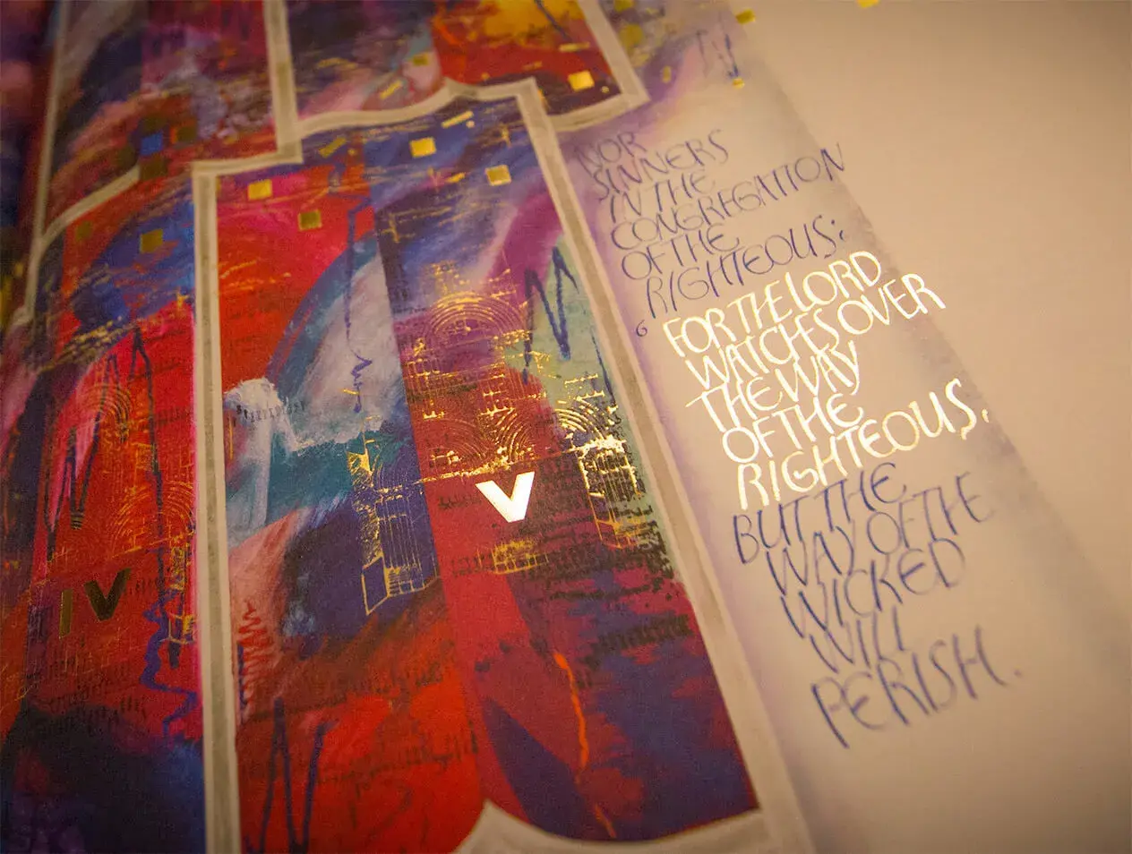 Illustrations and calligraphy inside the St. John's Bible