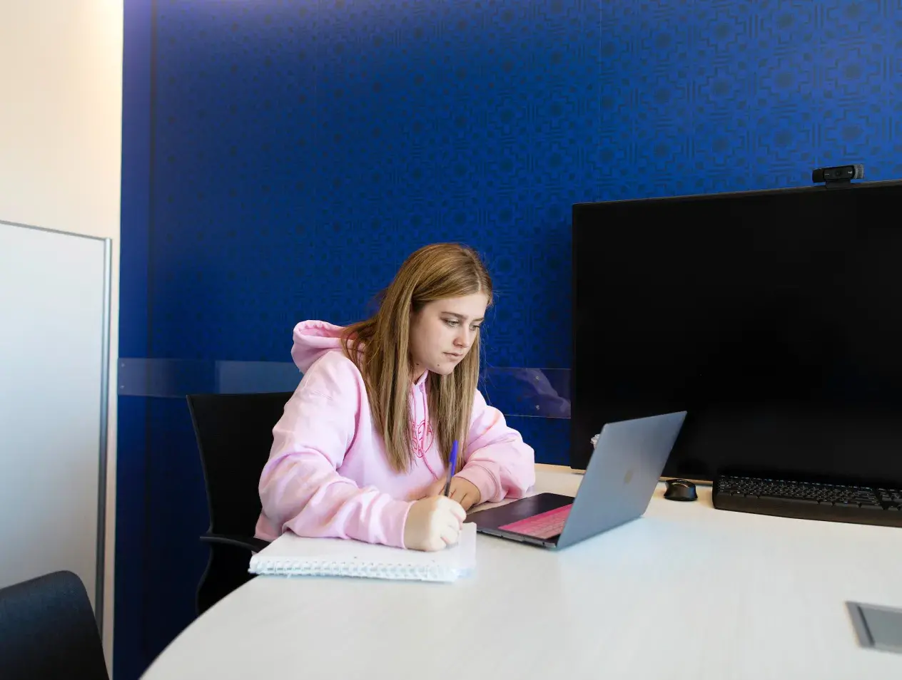 Student on a computer