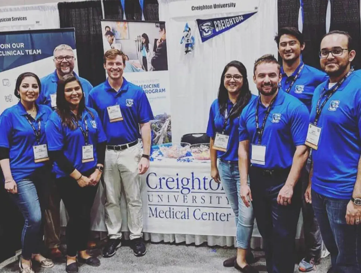 Creighton University School of Medicine students at an informational booth