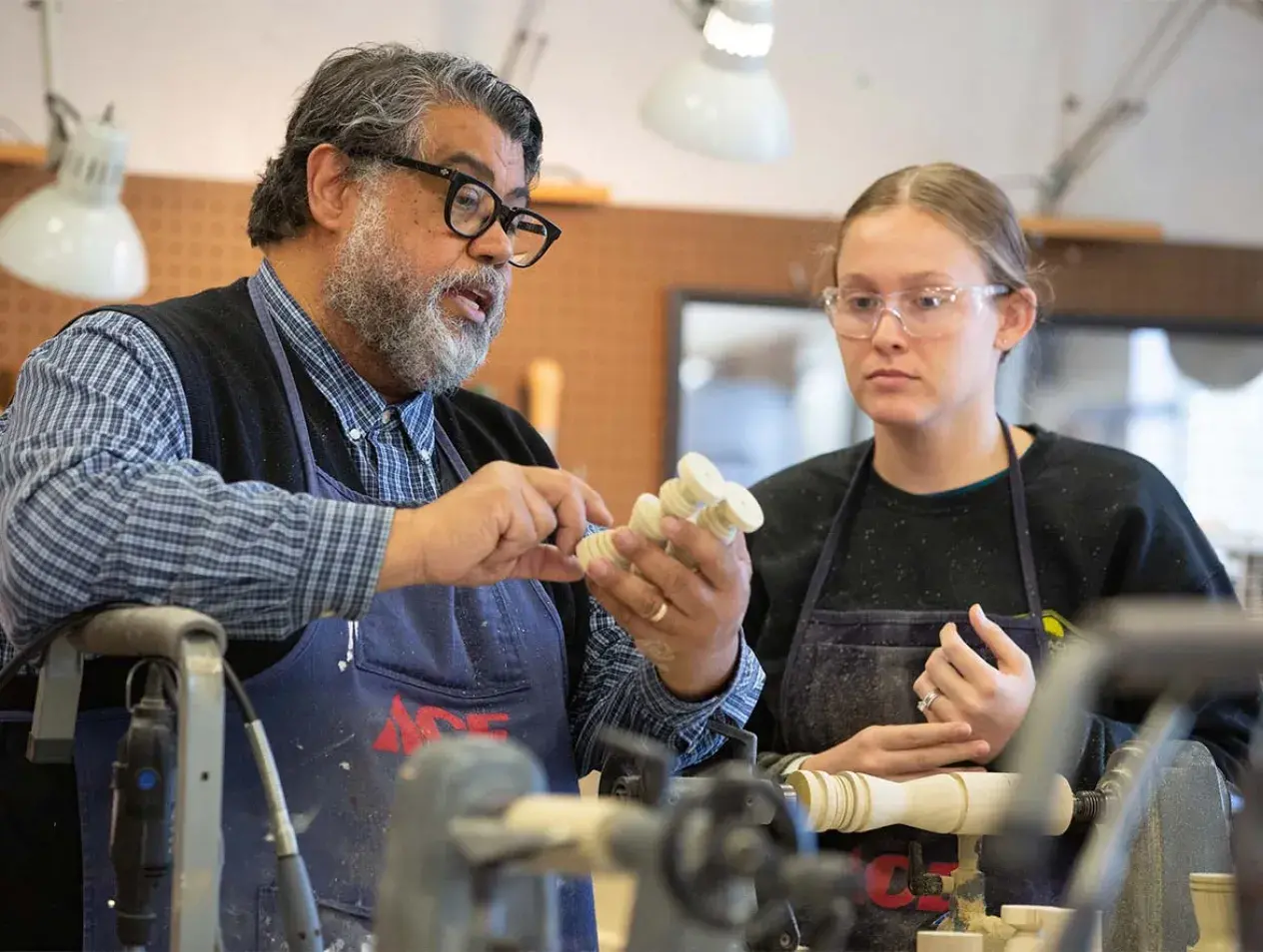 Fine Arts student with faculty, Littleton Alston