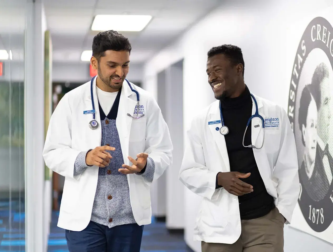black and brown students walking
