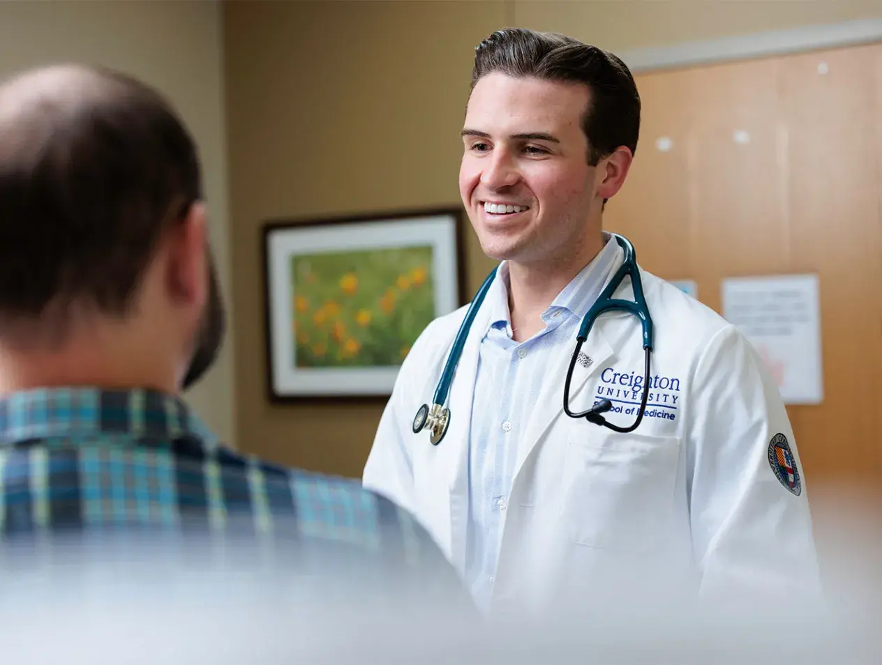 Med student in clinical research setting