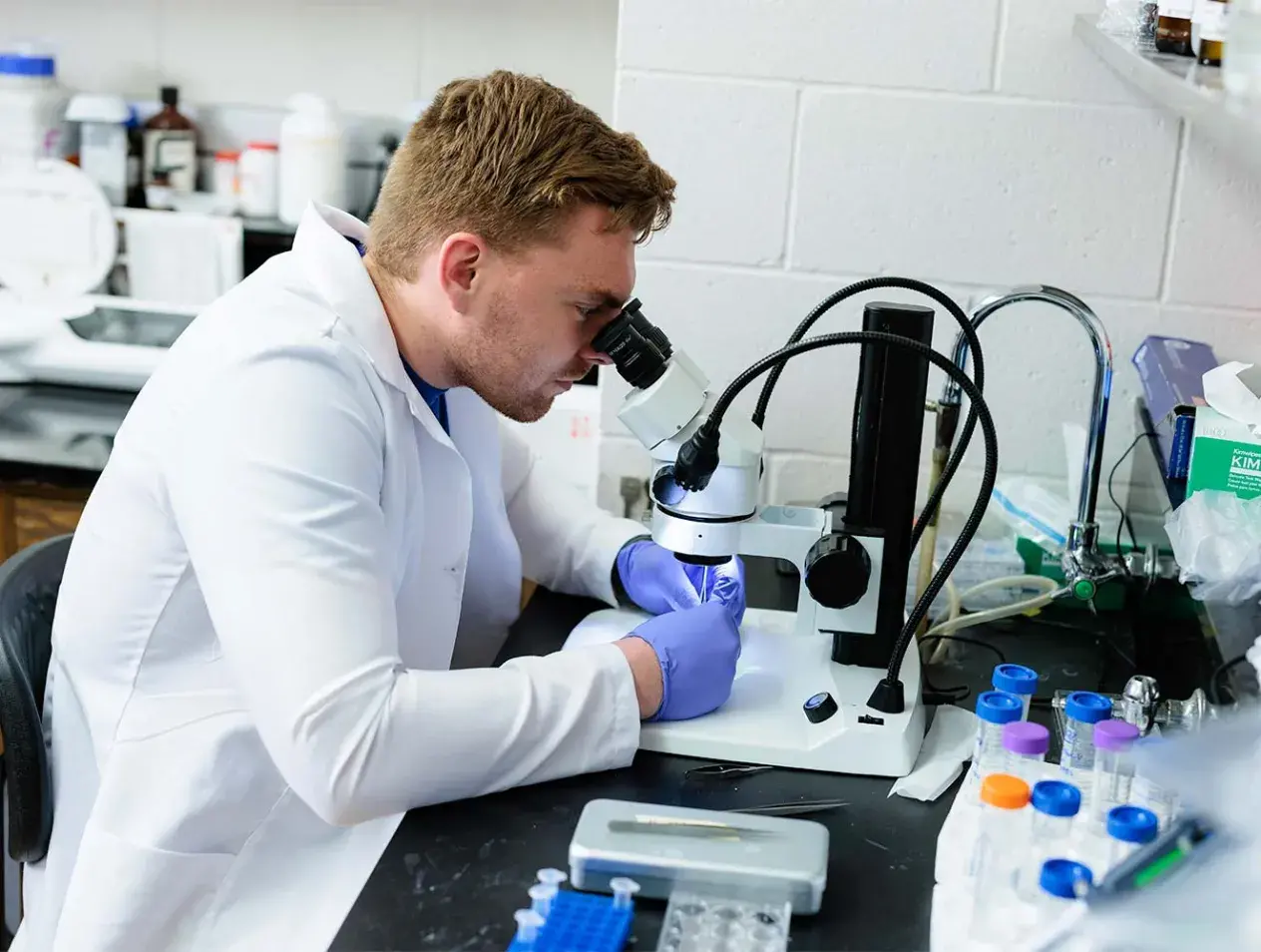 Med student doing research in lab