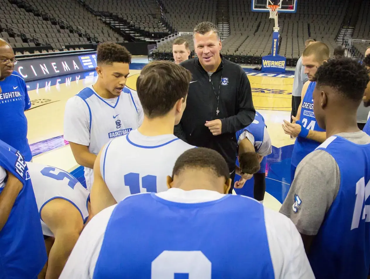 Coach talking to team