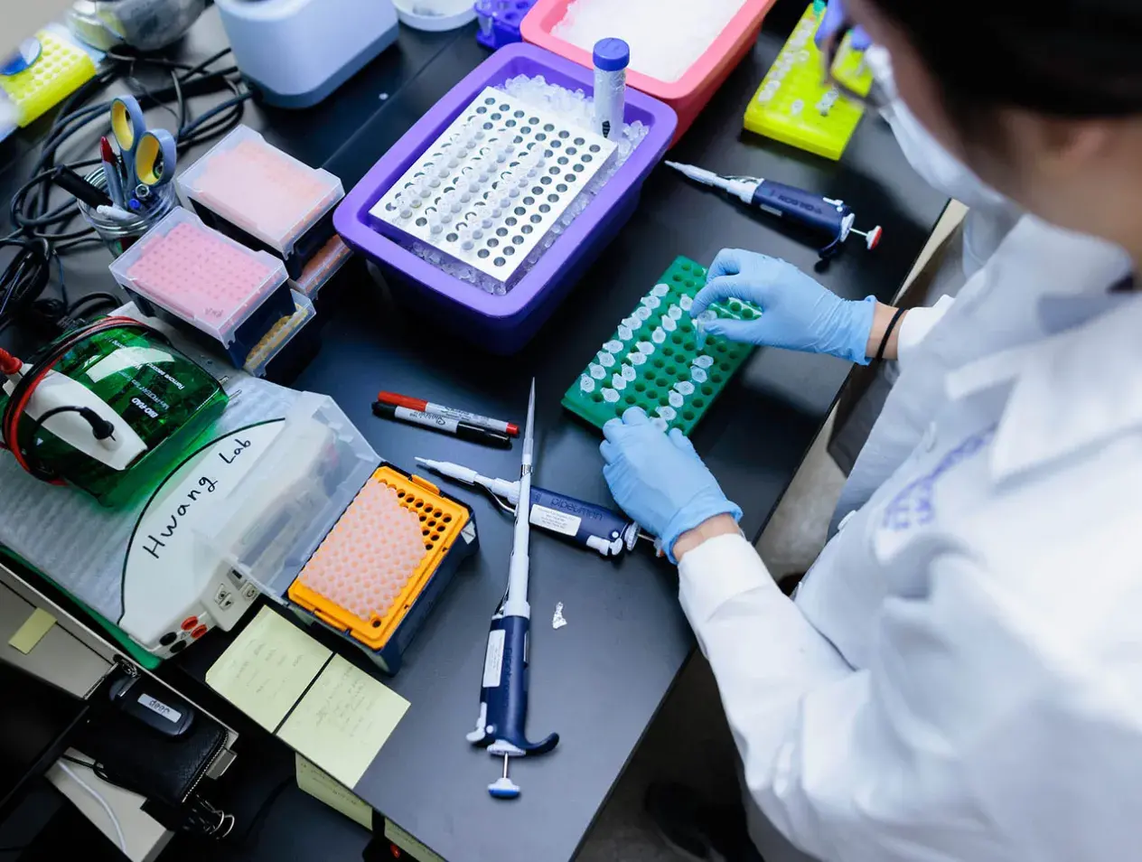 Student working in a pharmacology lab