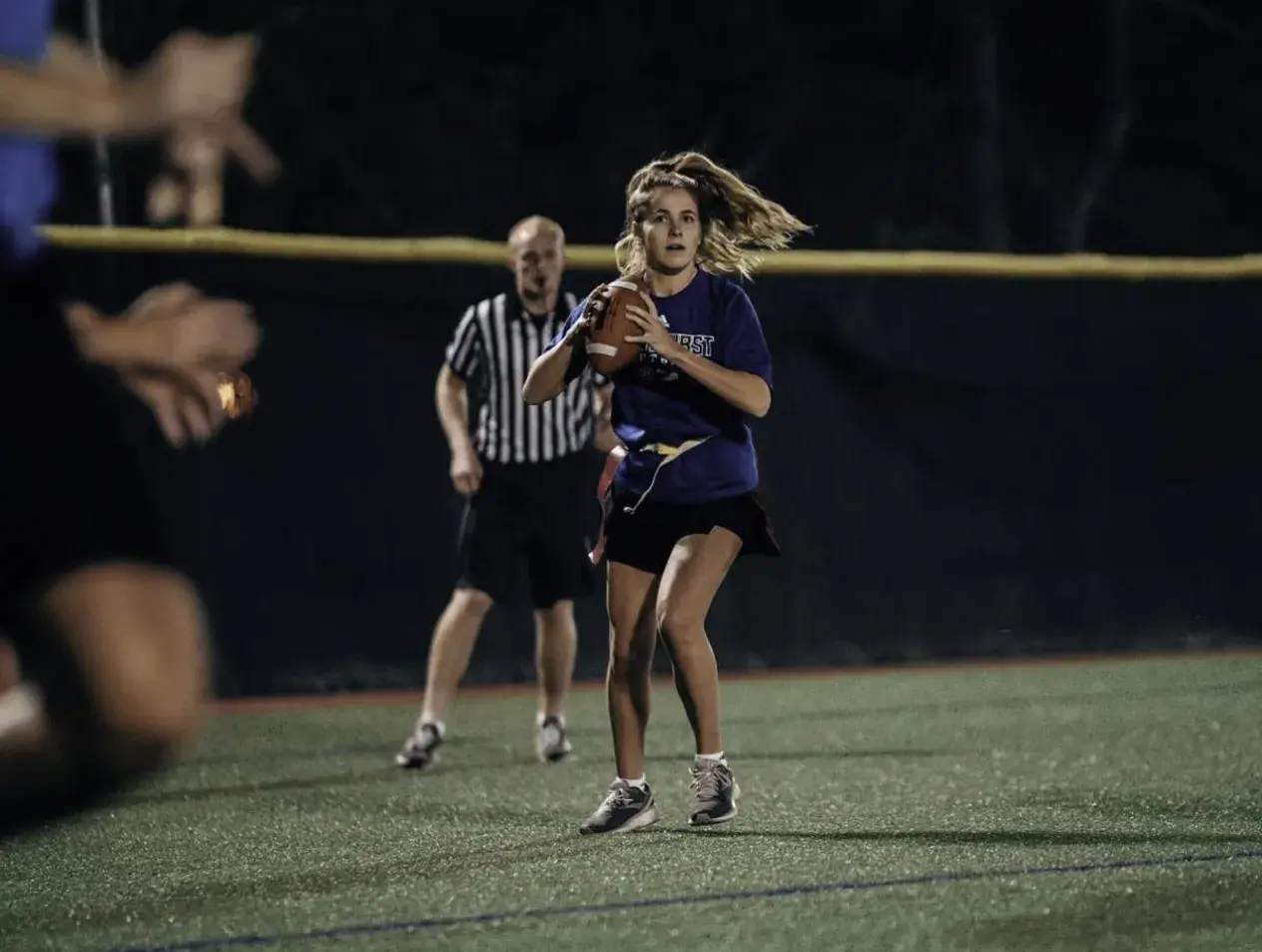 Intramural football at night
