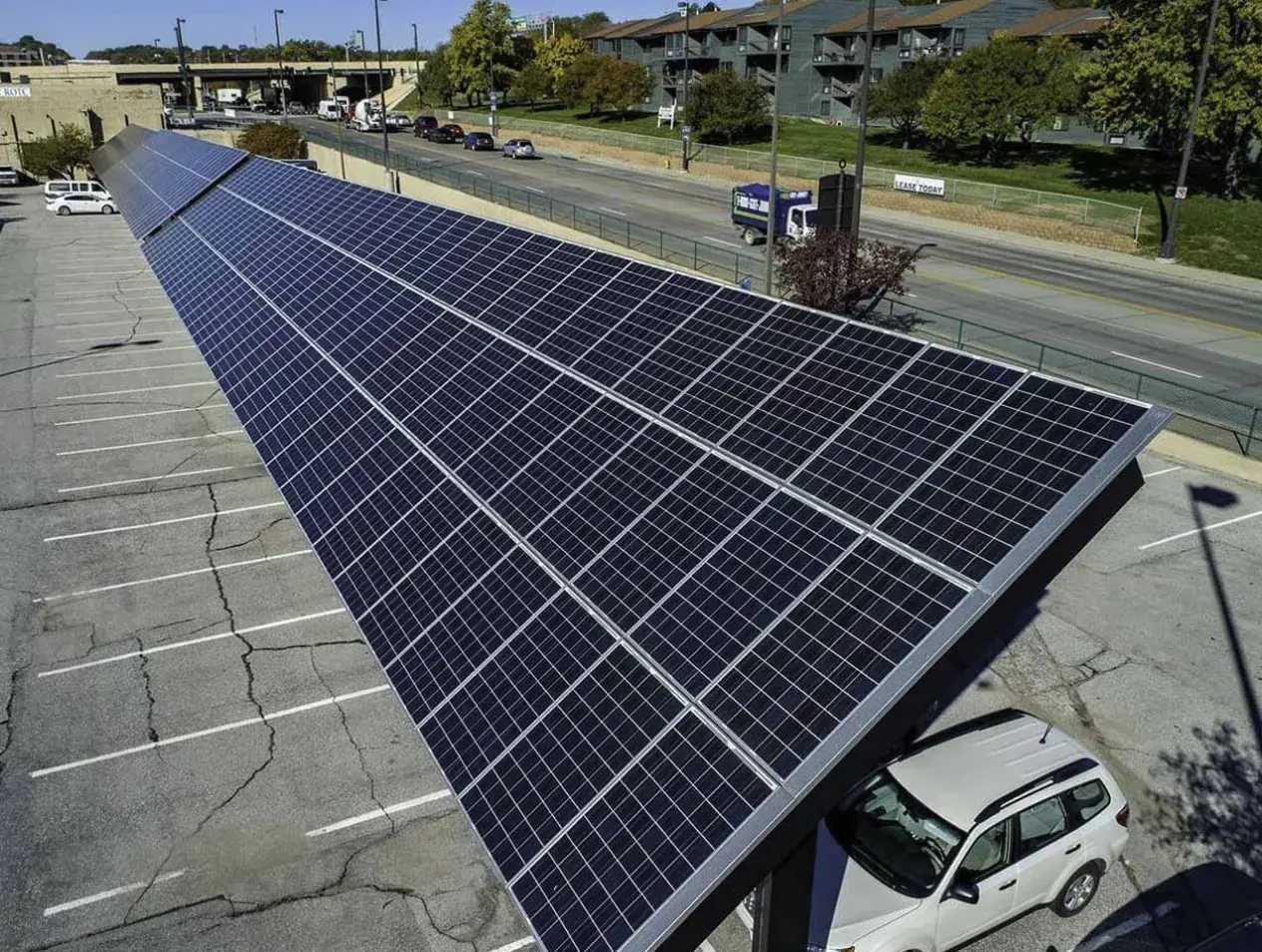 Solar panels on campus