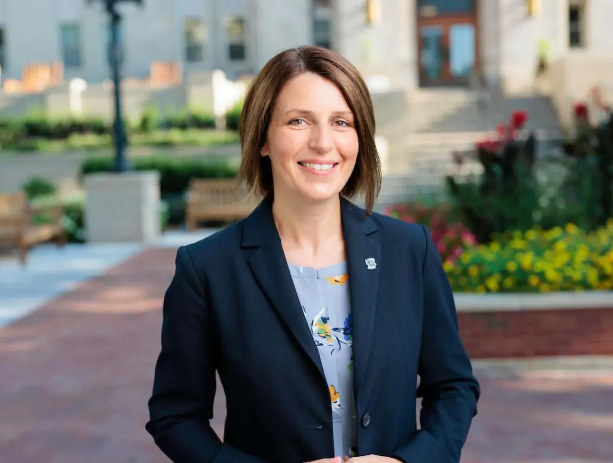 Jill Wallen smiling on Creighton campus 