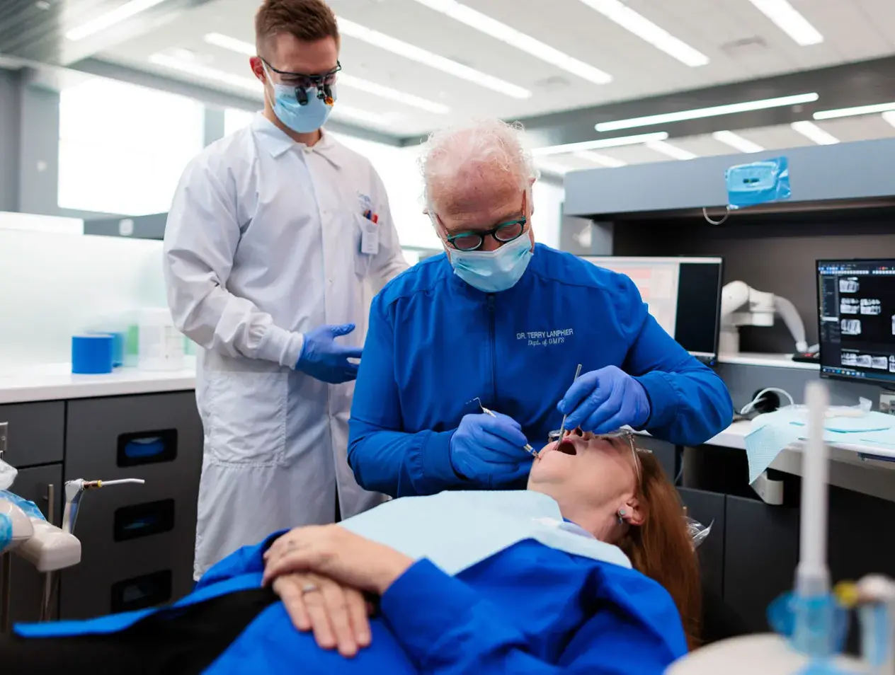 Dental surgery being performed