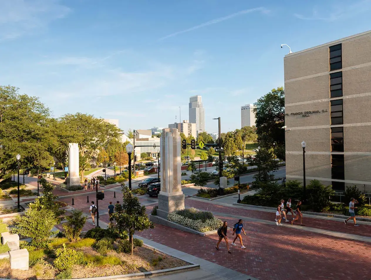 Creighton campus walkway mall