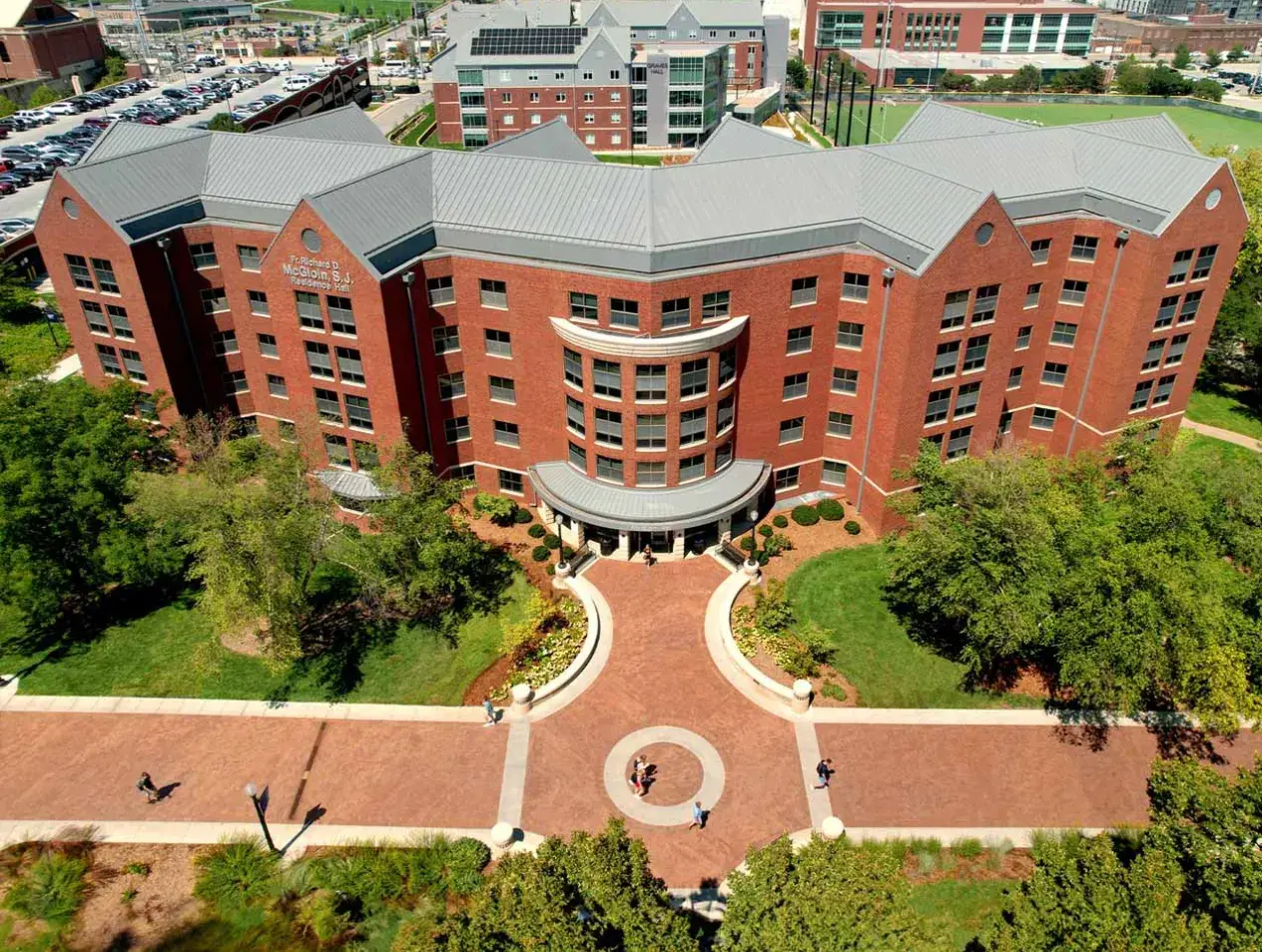 McGloin Hall drone exterior