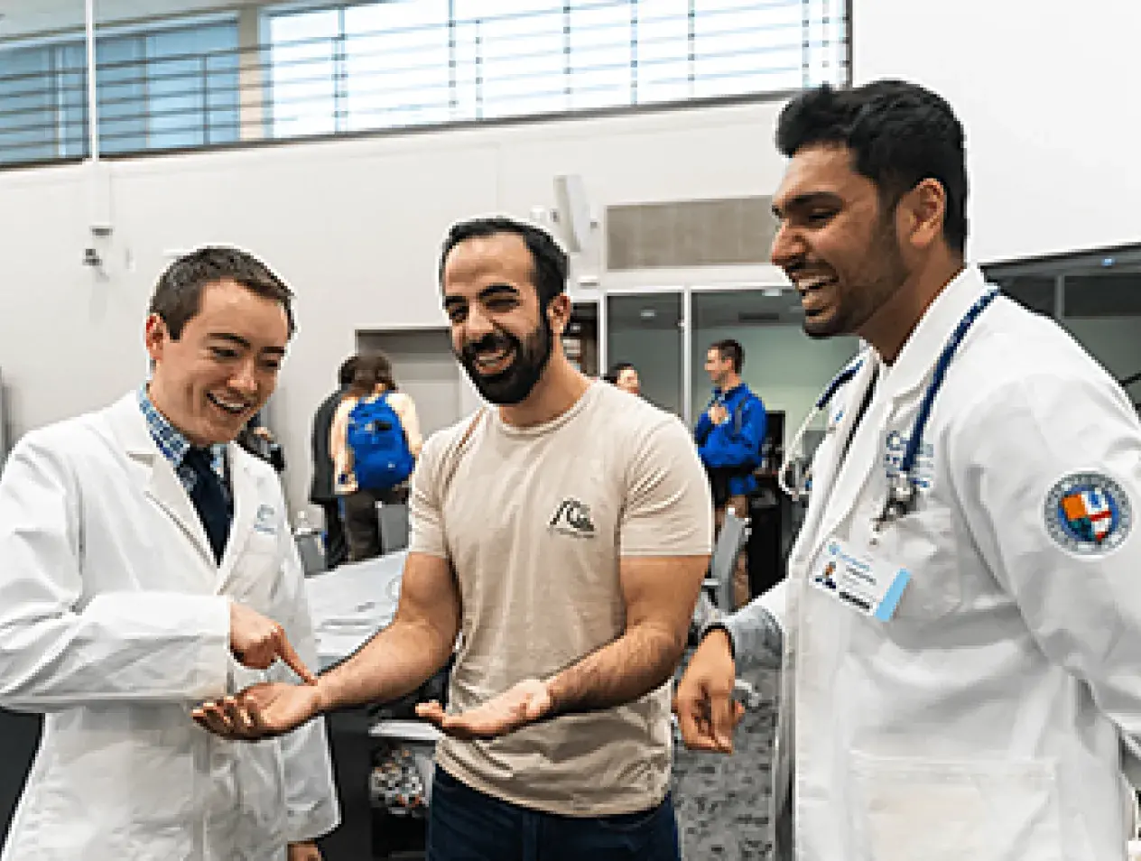 group of diverse medical students standing