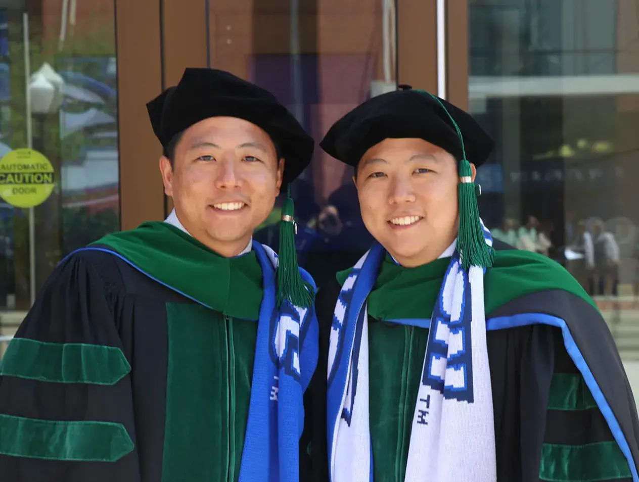 Graduating students at commencement.