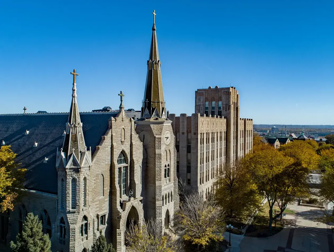 Exterior view of St. John's Church on Omaha Campus