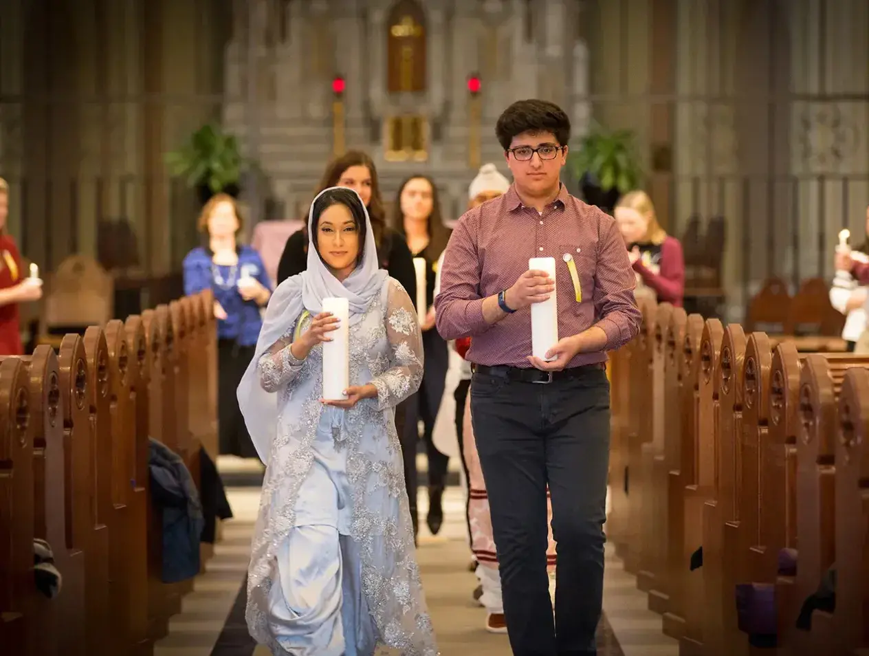 Liturgical ceremony with candles.