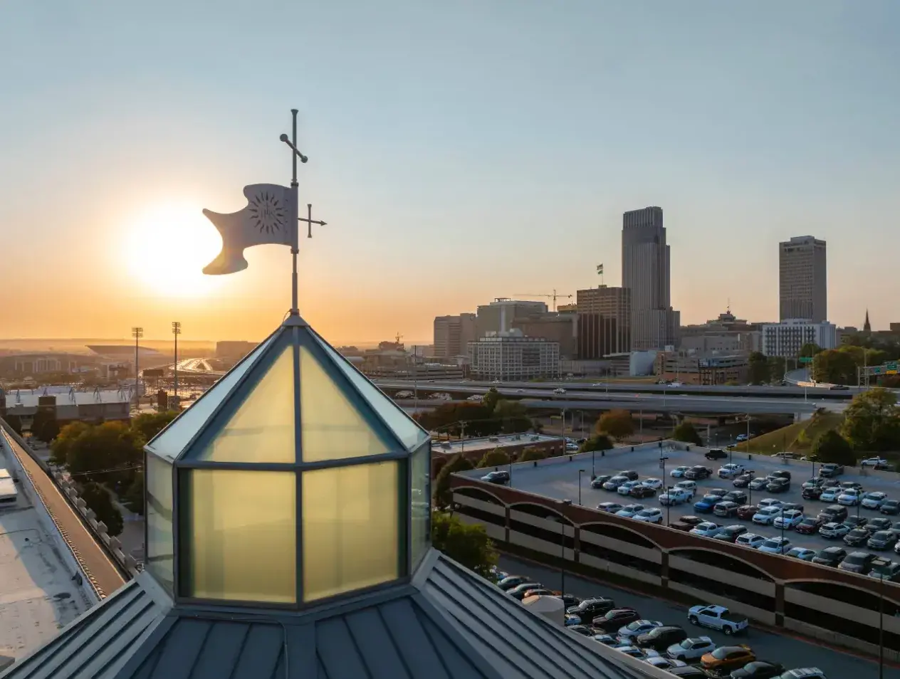 Sunrise over Creighton campus