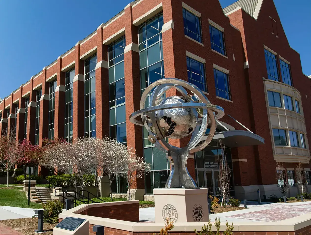 Harper Center exterior building on sunny day.