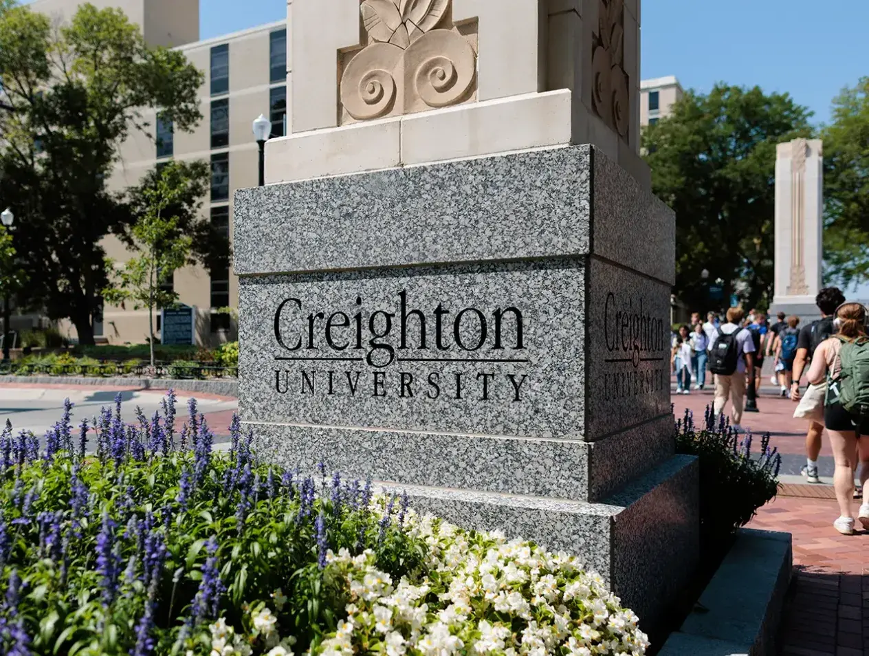 Creighton mall with students walking to class.
