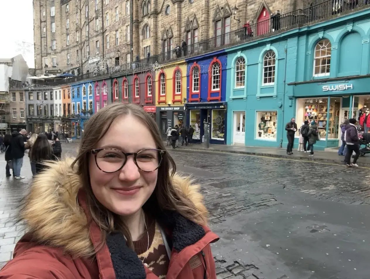 Student taking a selfie in a foreign country