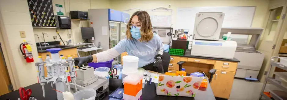 Erin Hebert in chemistry lab