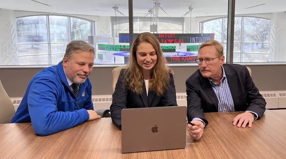 Claire Orcutt with Drs. Wachner and Olsen