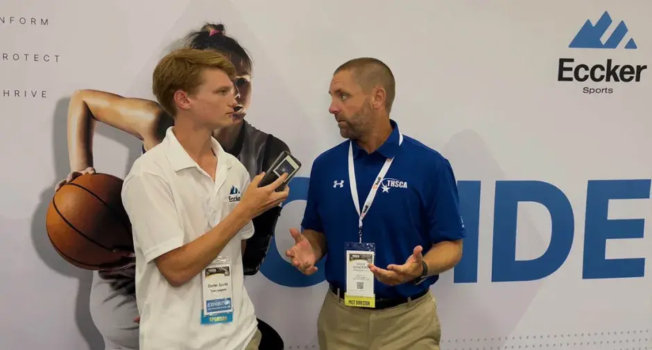 Tyler Langford Conducting Interview at Eccker Sports event.