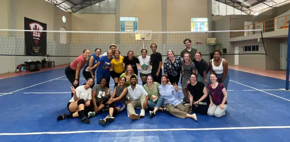 Arrupe Scholars on volleyball court