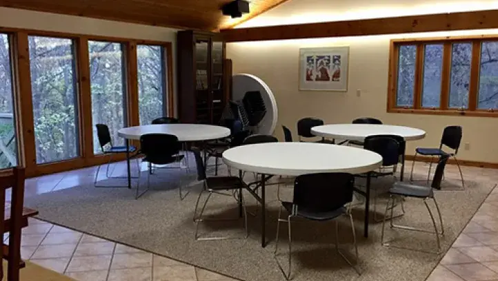 Conference room in the upper level of the Manresa Prayer House