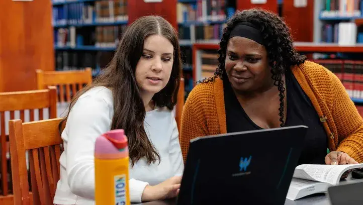 Creighton students at the law library