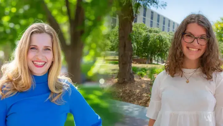 Fulbright scholars pose on campus.
