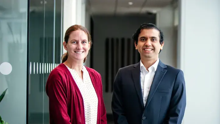 Lindsay Iverson, DNP, APRN-NP, ACNP-BC, CHSE, associate professor of nursing and Steven Fernandes, PhD, assistant professor of computer science