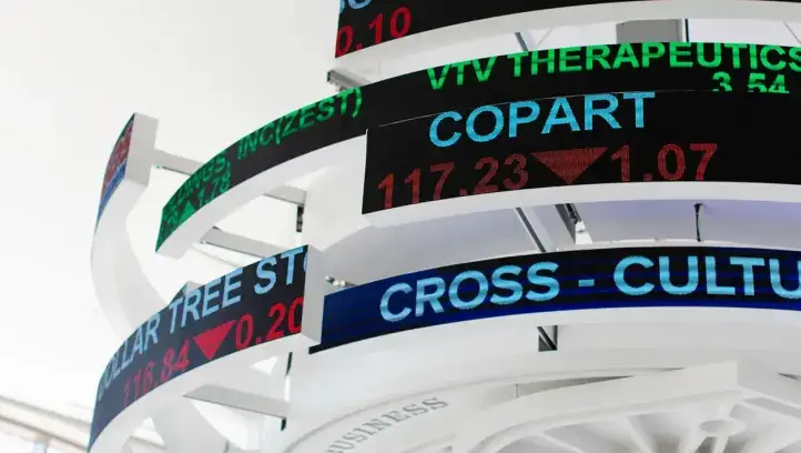 Stock ticker at Heider College of Business