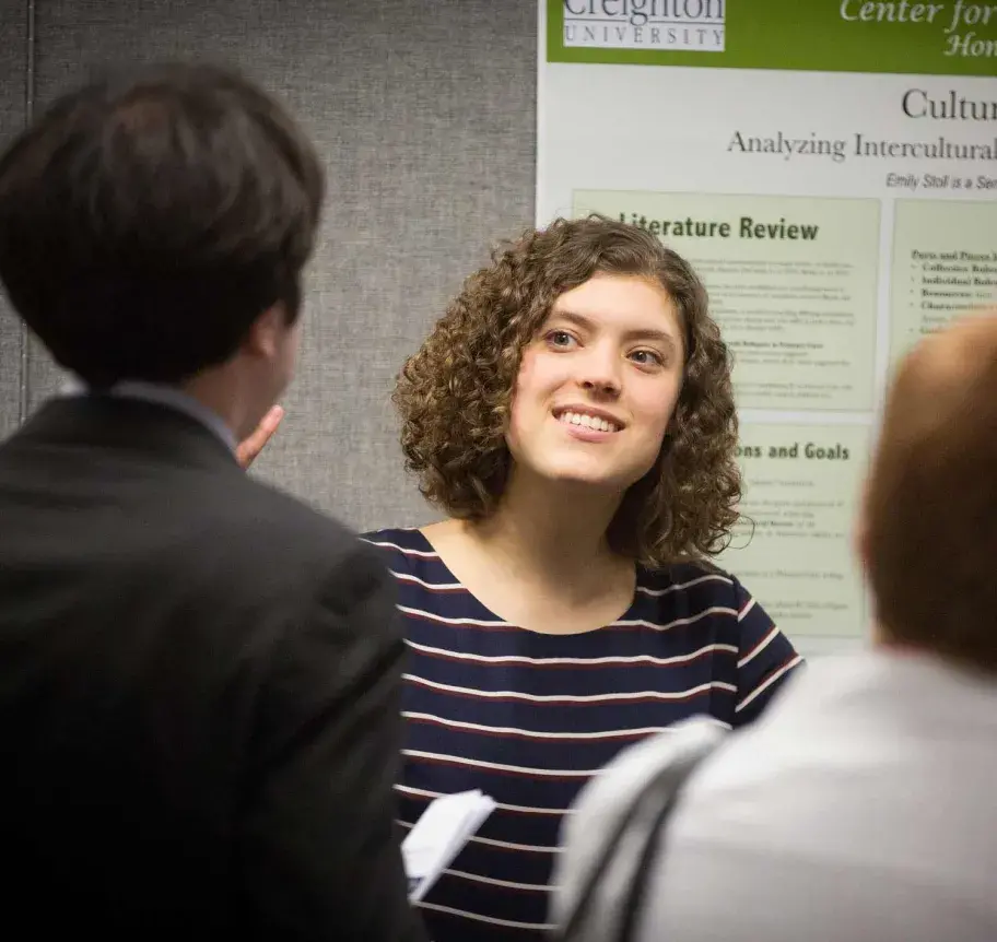 Student presenting information