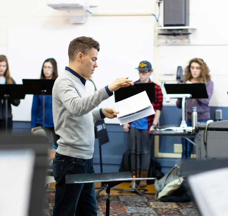 Faculty teaching music students