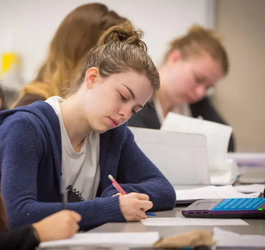 Students working in classroom