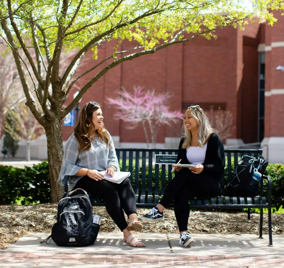 Students outdoors on Creighton campus