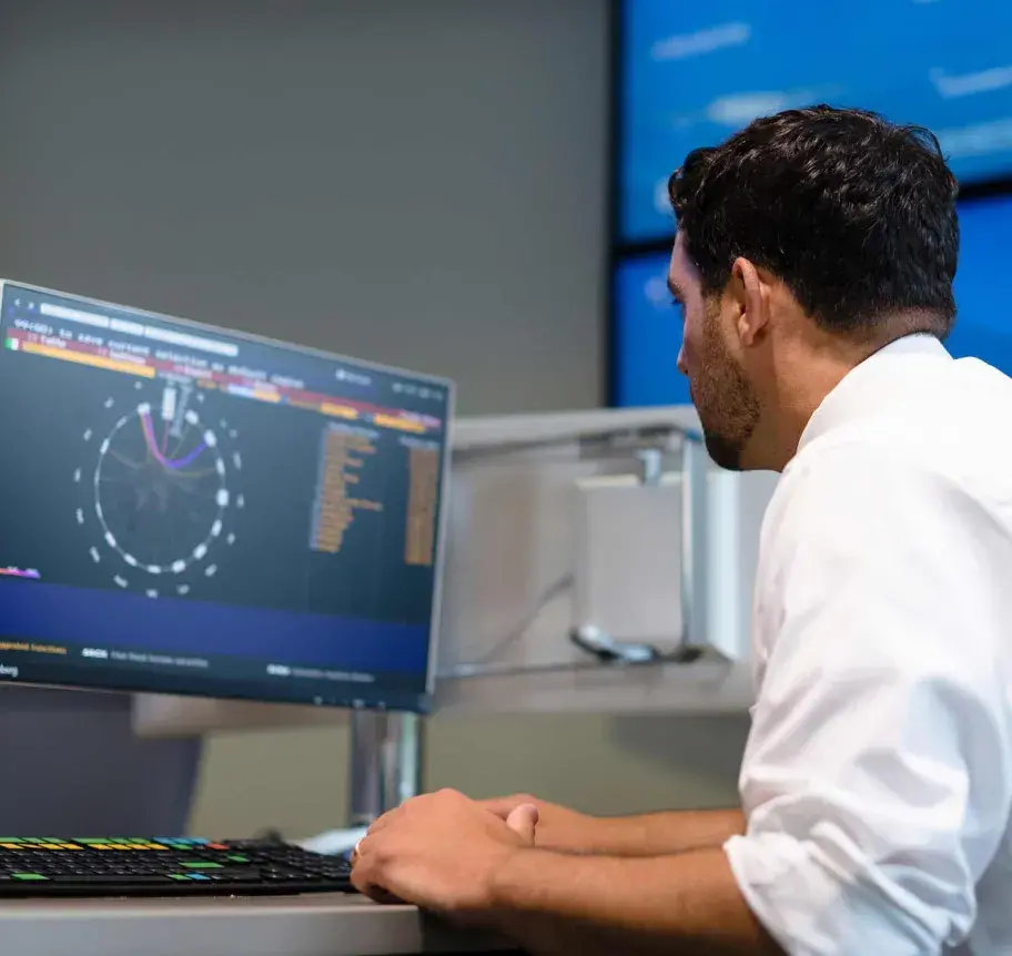 Student working at computer