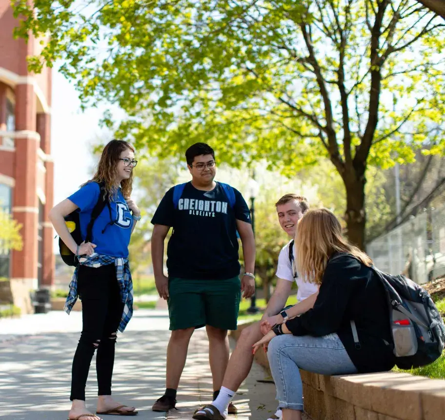 Students gathering outdoors