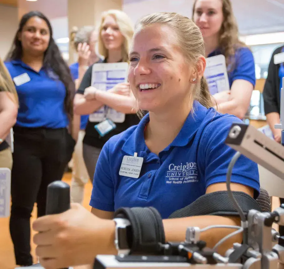 Occupational therapy students learning in a group